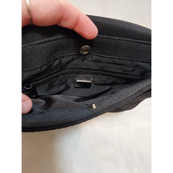 MAXX NEW YORK WOMENS BLACK MINI FOLD OVER CLUTCH BAG LINED FANNY POUCH TRAVEL - Picture 9 of 15